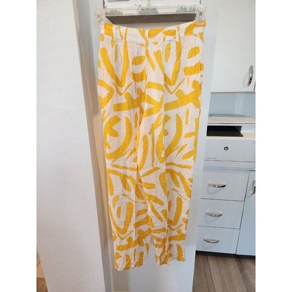 Vintage 80s Esprit Yellow White Shirt Pants Set Size S Oversized - Picture 11 of 15